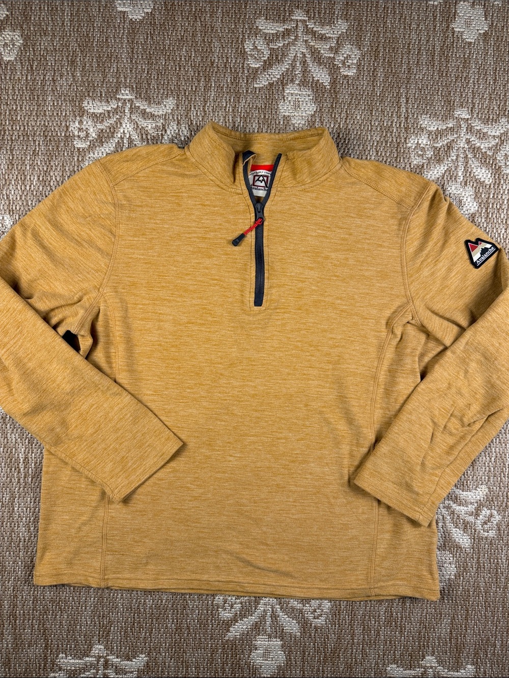 Avalanche Men's Half-Zip Sweater in Mustard Yellow